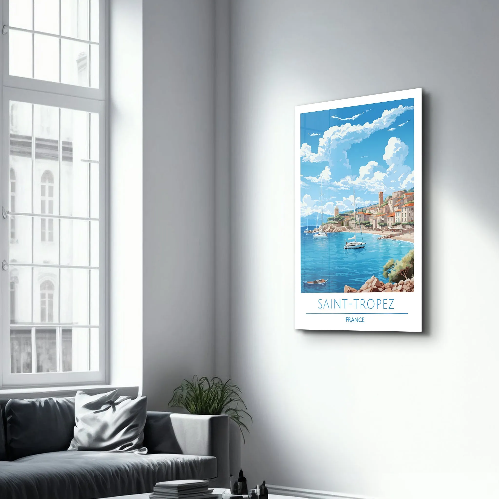 Saint-Tropez France-Travel Posters | Glass Wall Art