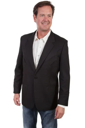 Scully Mens Black Polyester Tonal Blazer 40L