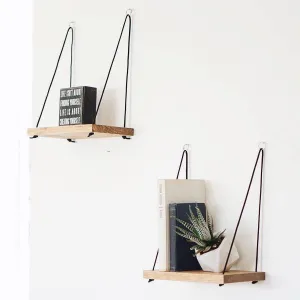 Set of 2 Single Rustic Rope Shelf