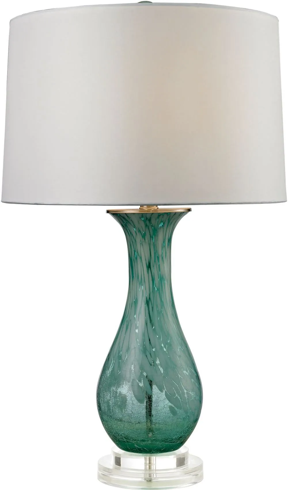 Swirl Glass Table Lamp In Aqua