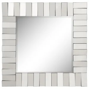 Tanwen Square Wall Mirror with Layered Panel Silver