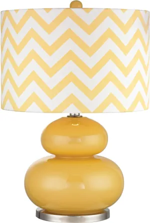 Tavistock Table Lamp In Sunshine Yellow and Polished Nickel