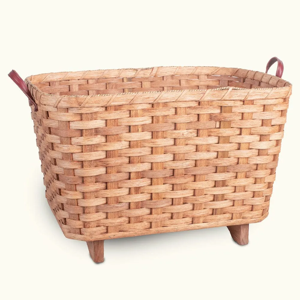 Throw Blanket Basket | Decorative Amish Wicker Living Room Storage