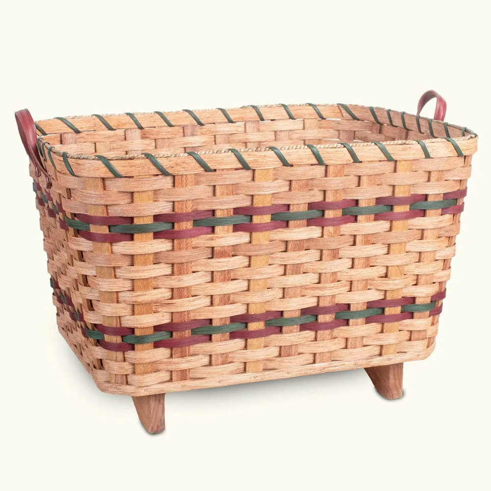 Throw Blanket Basket | Decorative Amish Wicker Living Room Storage