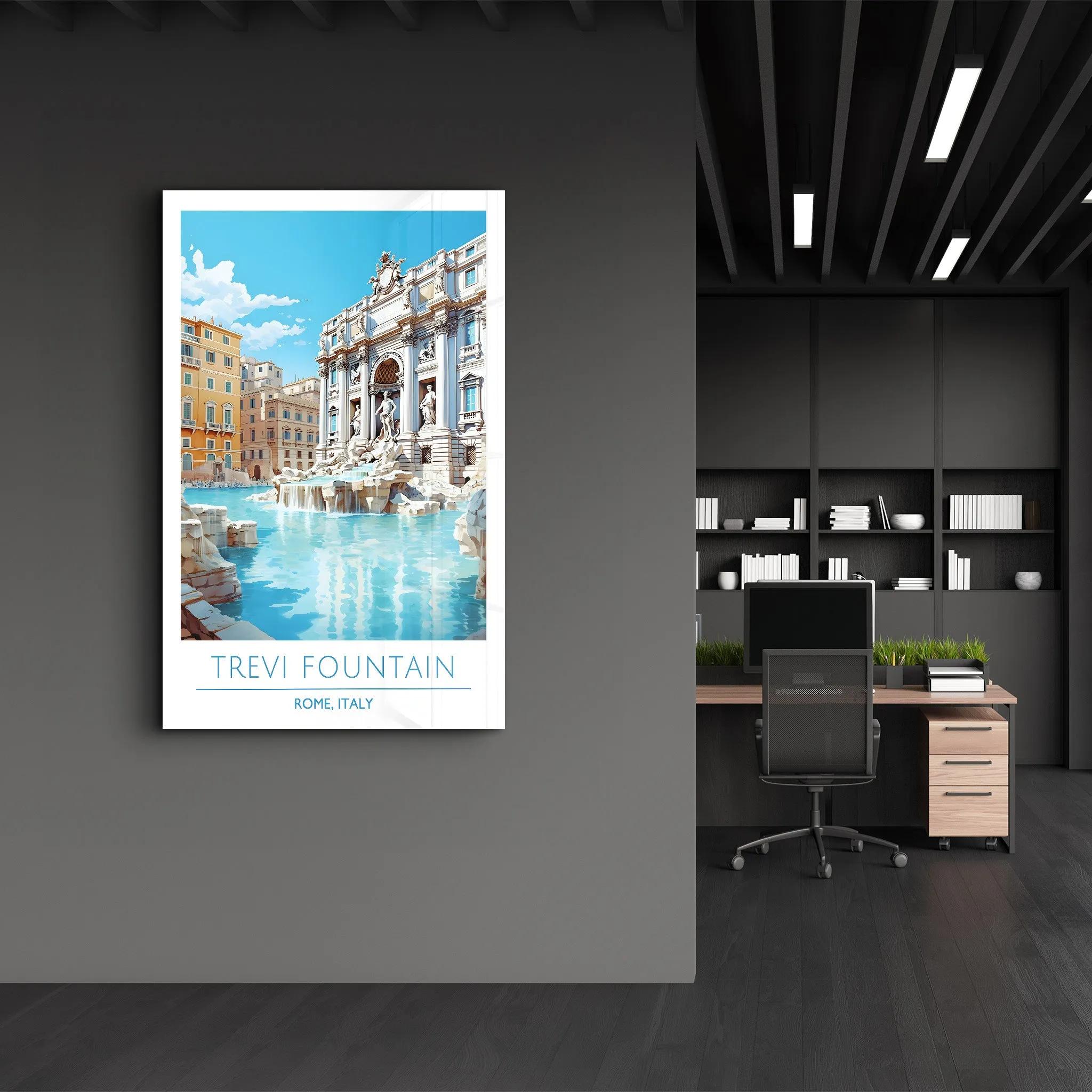 Trevi Fountain-Rome Italy-Travel Posters | Glass Wall Art