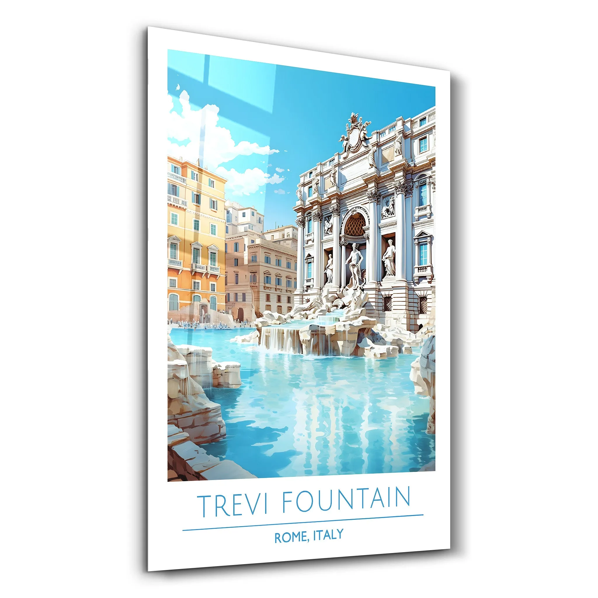 Trevi Fountain-Rome Italy-Travel Posters | Glass Wall Art