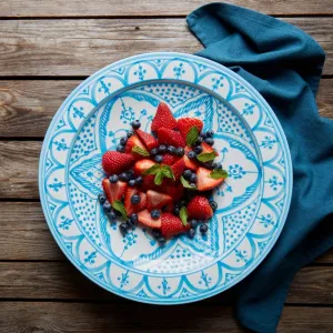 Turquoise Arabesque Ceramic Serving Platter