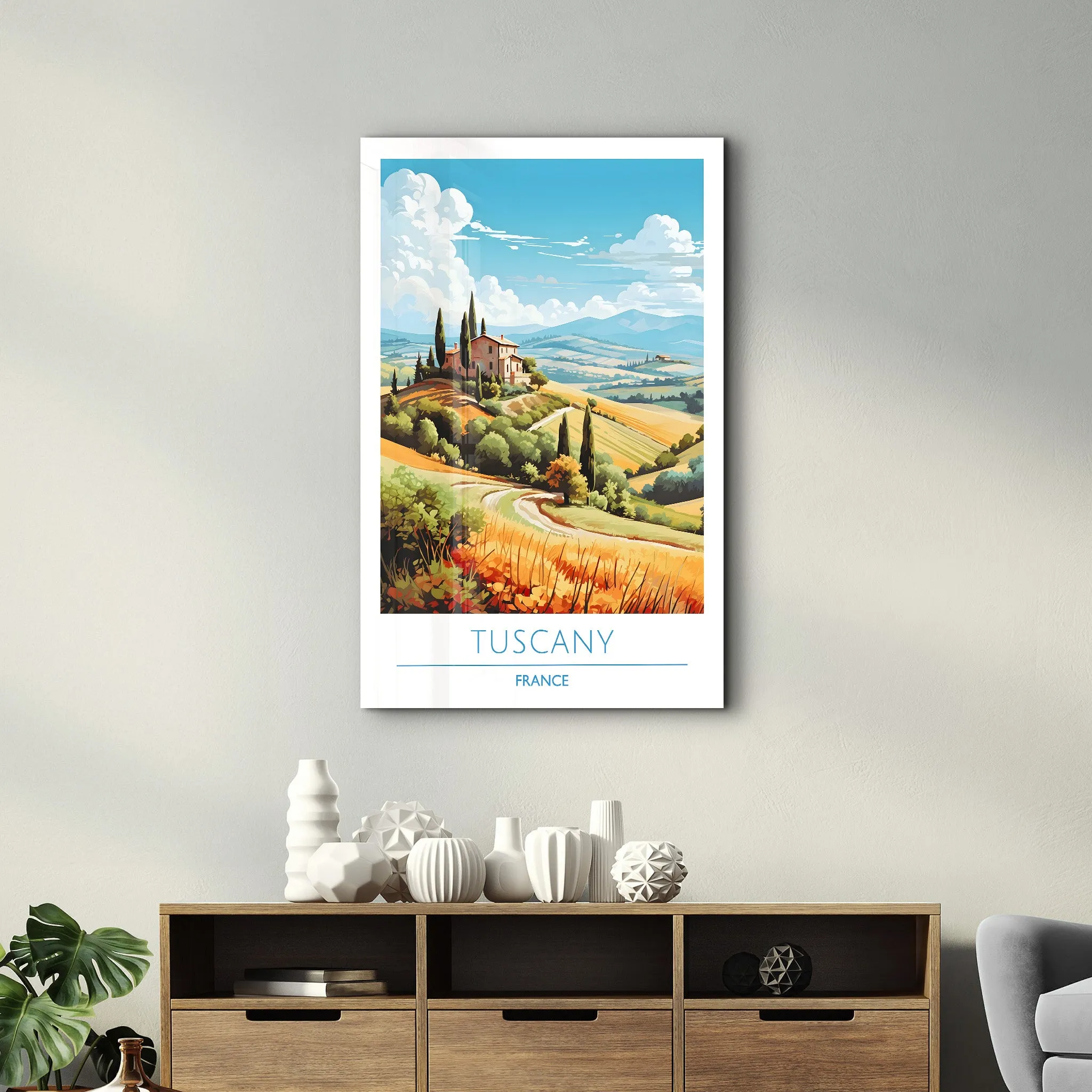 Tuscany France-Travel Posters | Glass Wall Art