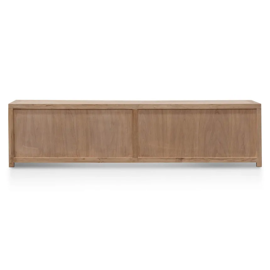 TV Entertainment Unit - Natural with Rattan Doors