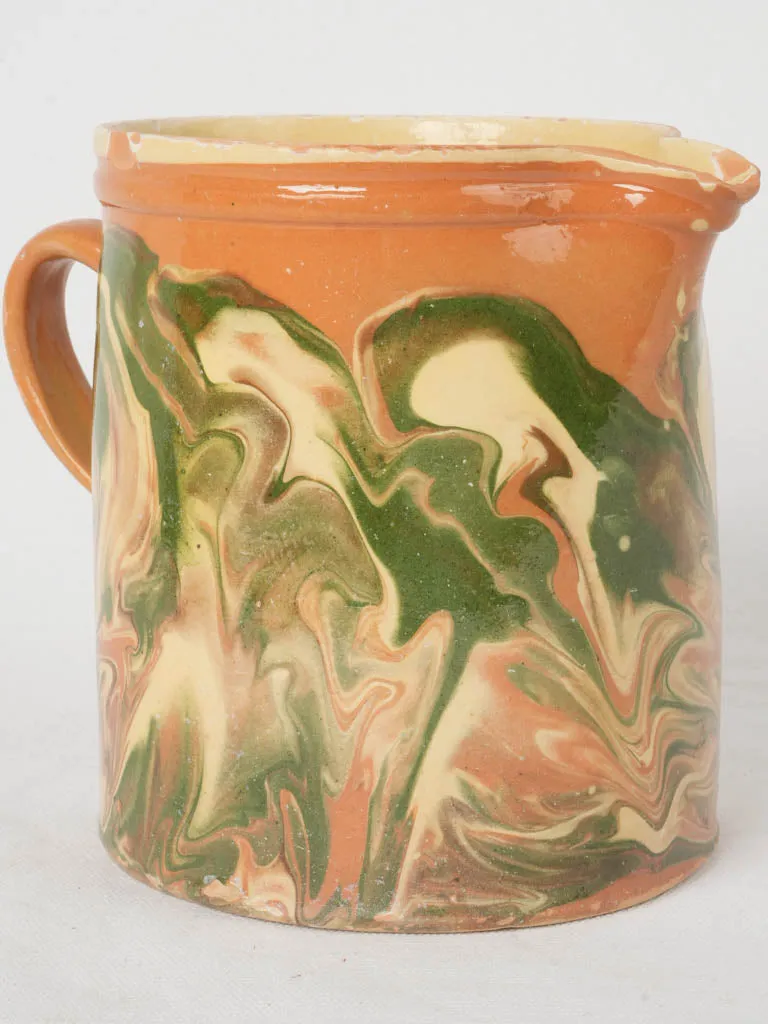 Water Pitcher with Jaspe Glaze, Savoy, Early 20th Century 6¼"