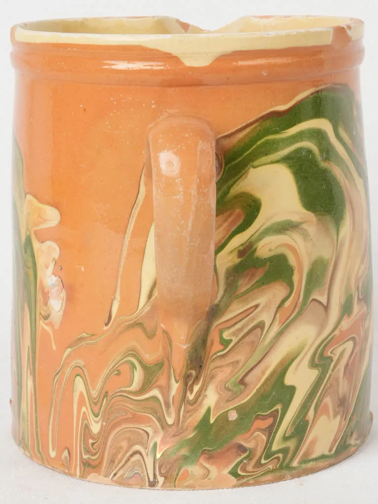 Water Pitcher with Jaspe Glaze, Savoy, Early 20th Century 6¼"