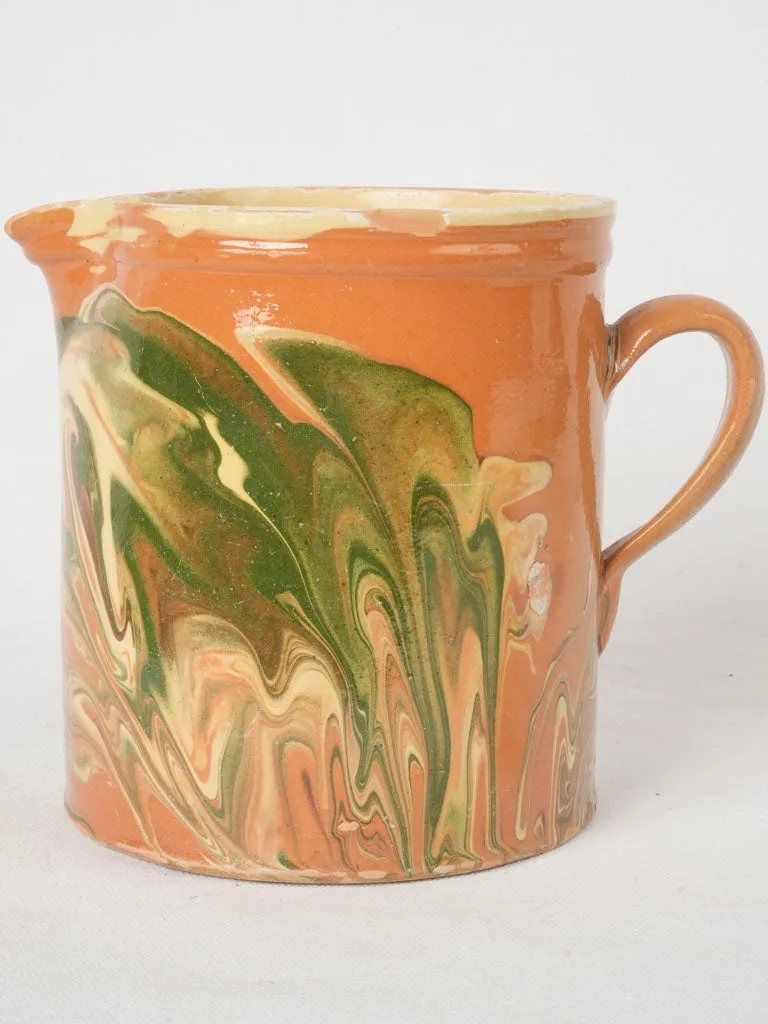 Water Pitcher with Jaspe Glaze, Savoy, Early 20th Century 6¼"