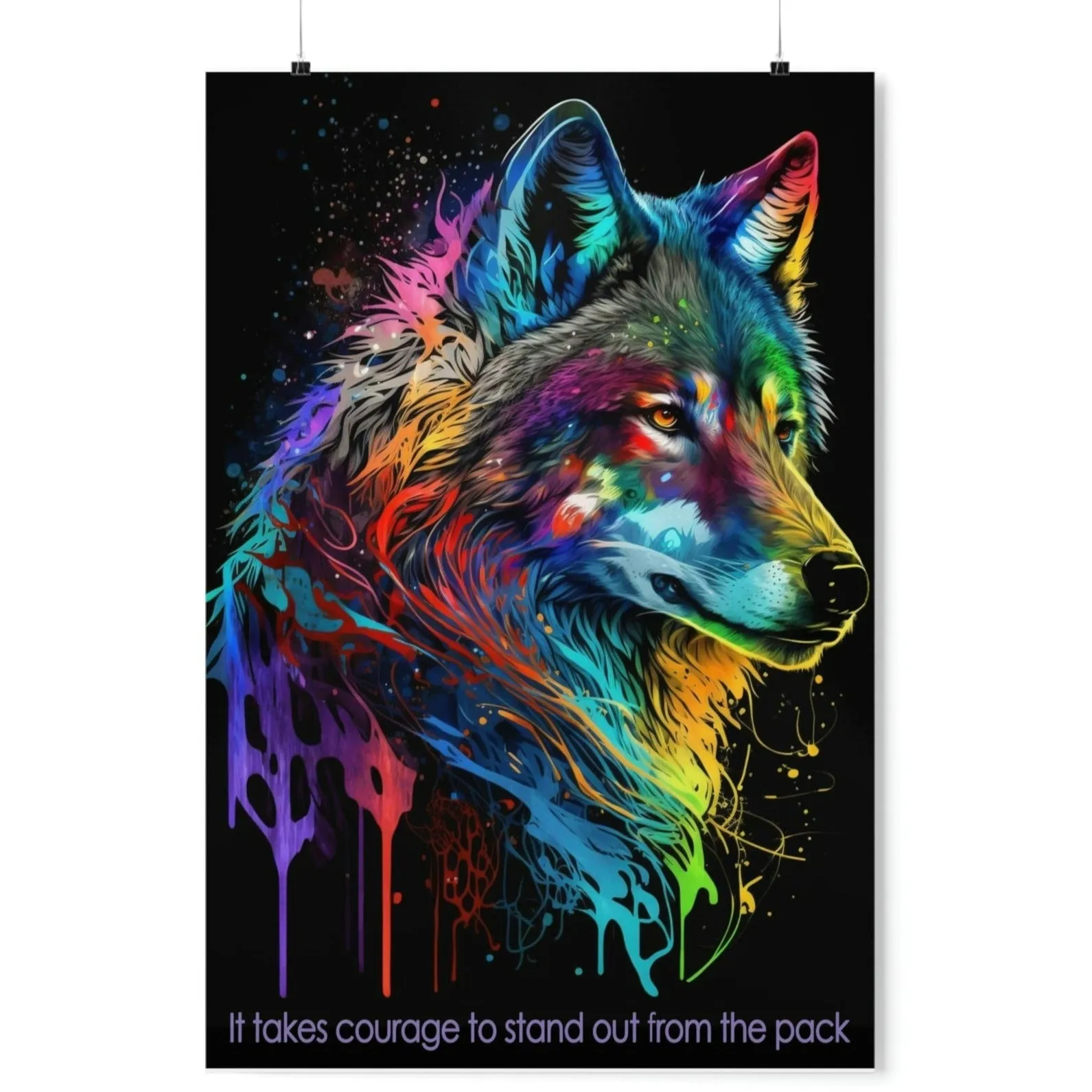 Wolf Inspirations - It Takes Courage to Stand Out From the Pack - Premium Matte Vertical Posters