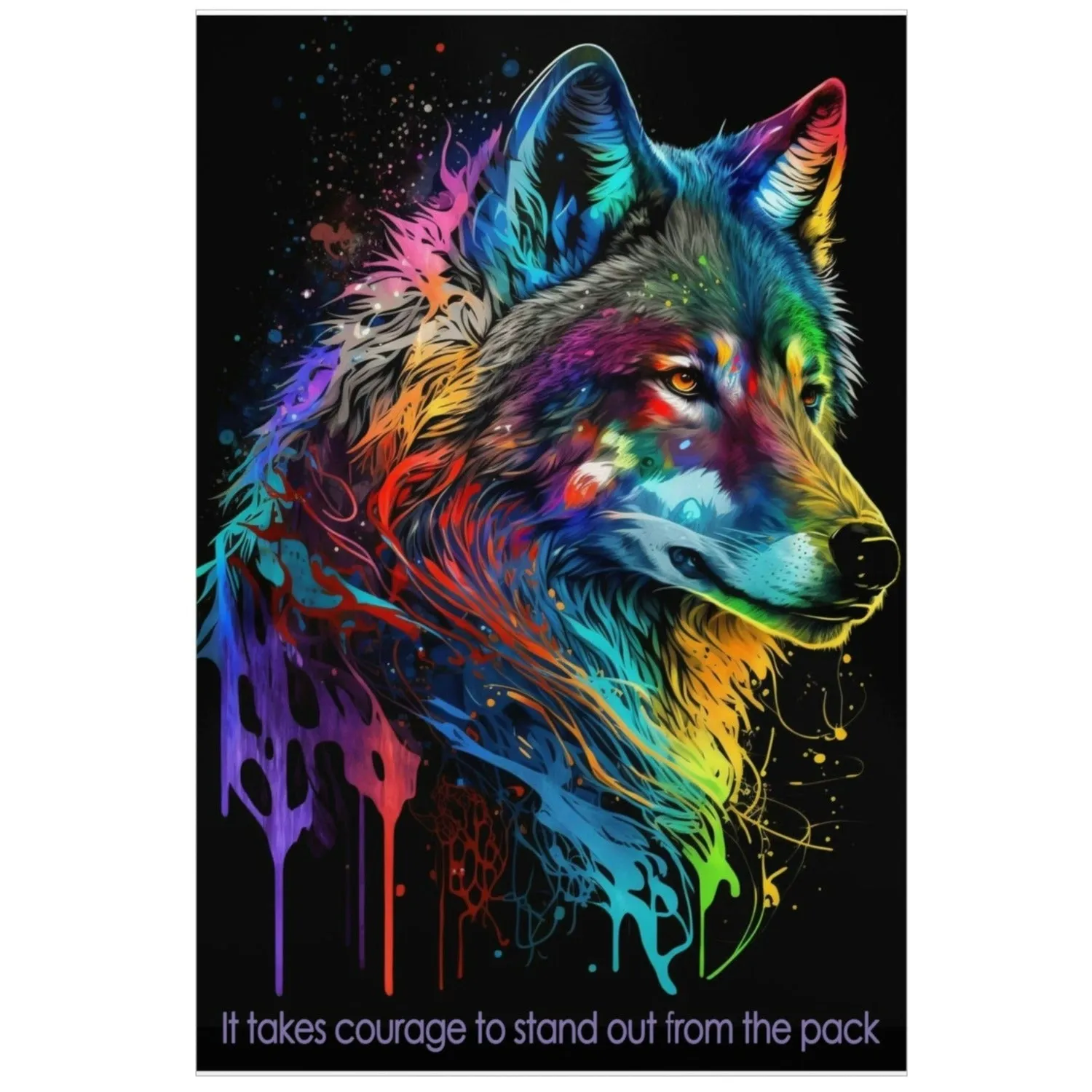 Wolf Inspirations - It Takes Courage to Stand Out From the Pack - Premium Matte Vertical Posters