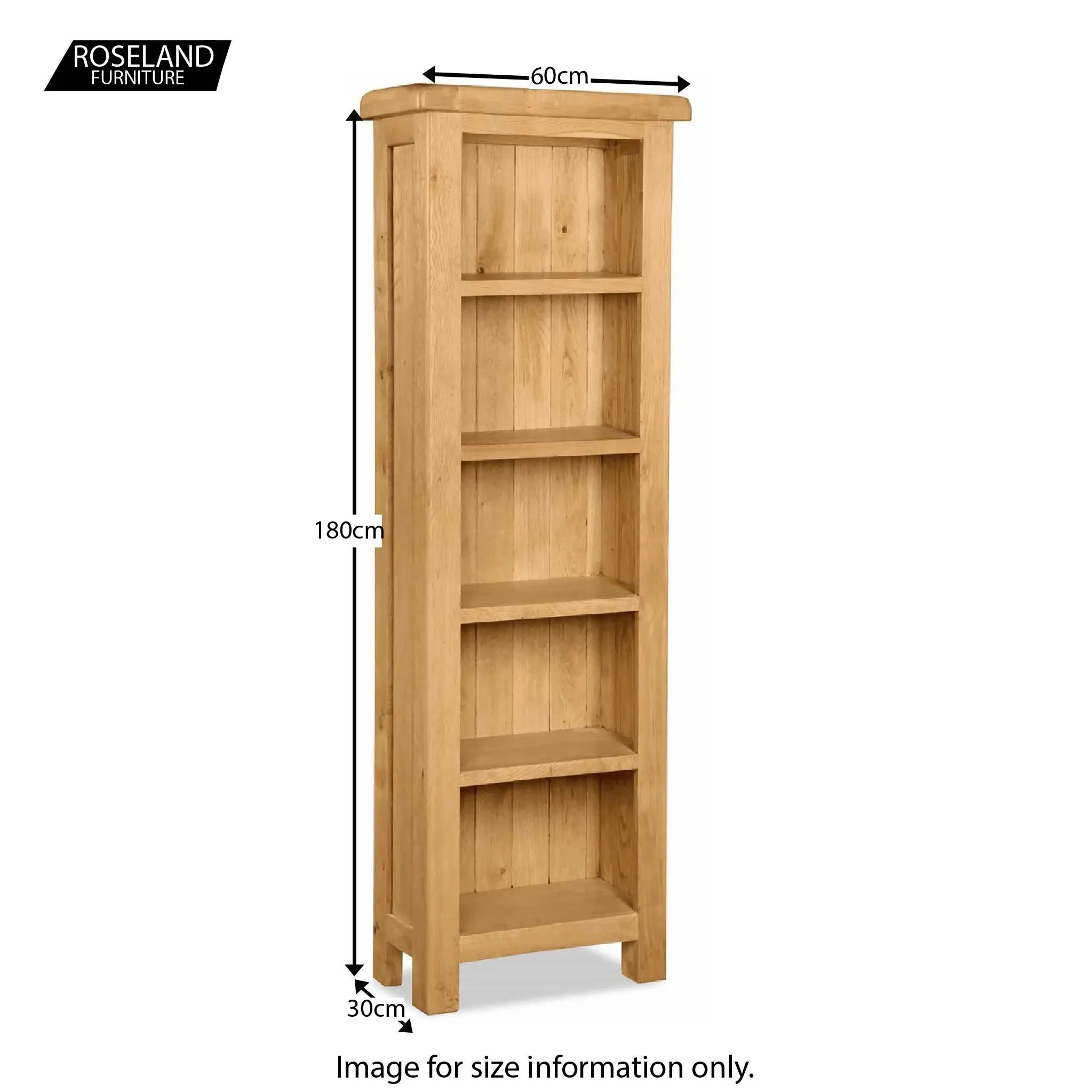 Zelah Oak Narrow Bookcase